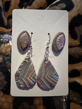 Handcrafted Silver-Tone Geometric Teardrop Earrings - Silver